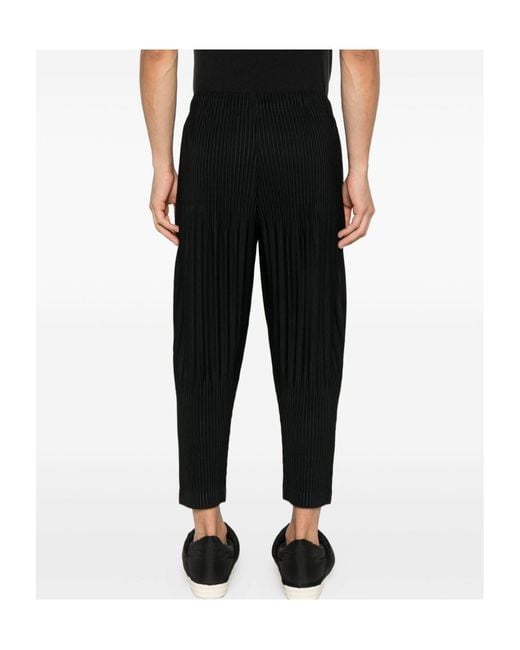 Homme Plissé Issey Miyake Black Homme Plissé Issey Miyake Pleated Cropped Trousers for men