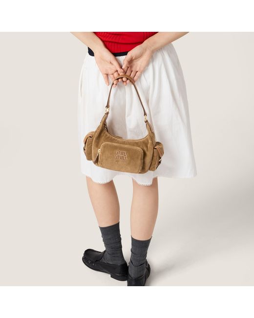 Miu Miu Brown Corduroy Pocket Bag