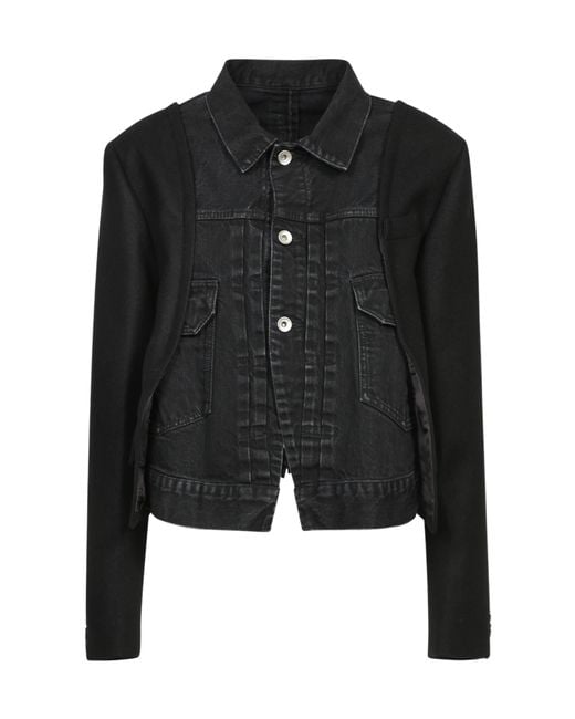 Sacai Black Denim Jackets