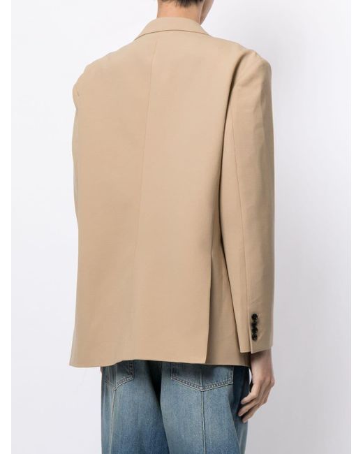 we11done Natural Logo-Patch Single-Breasted Blazer for men