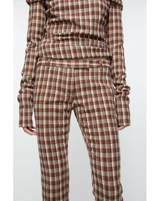 Acne Brown Check Tailored Trousers