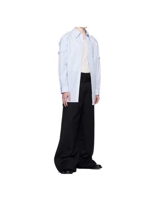 Simone Rocha White Ruffle Shoulder Patch Tunic Shirt for men