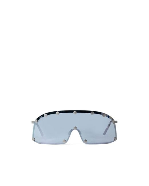 Rick Owens Blue Shield Frame Sunglasses for men