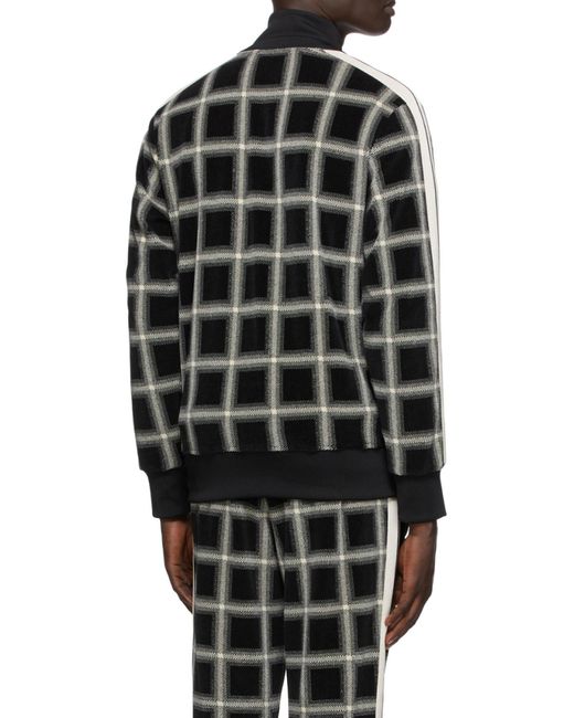 Palm Angels Black Checked Track Jacket for men