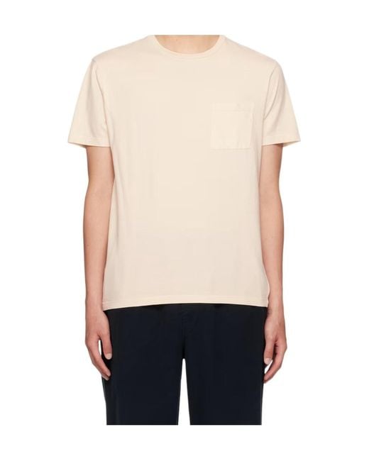 Barena White Round Neck Short Sleeve T-Shirt for men