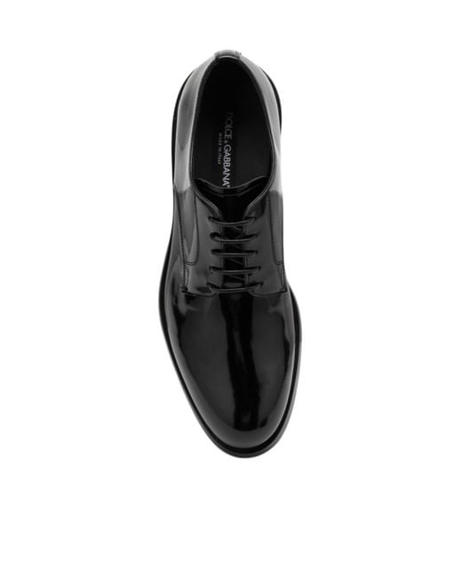 Dolce & Gabbana Black Lace-Up Derby Shoes for men