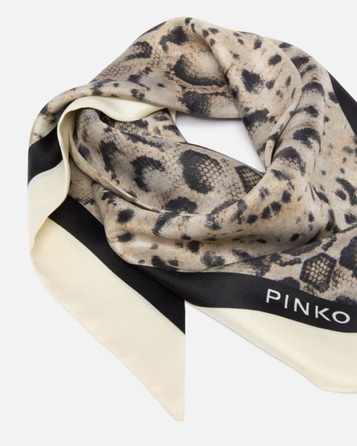Pinko Natural Animal-Print Scarf
