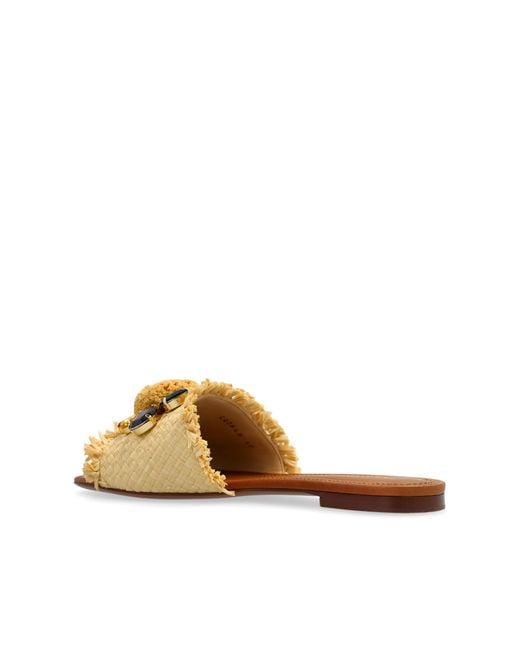 Dolce & Gabbana Metallic Embellished Flip-Flops