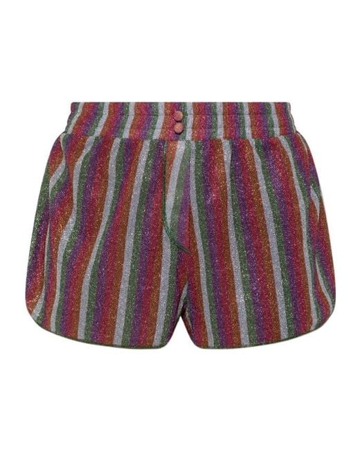 Oseree Red Striped Shorts