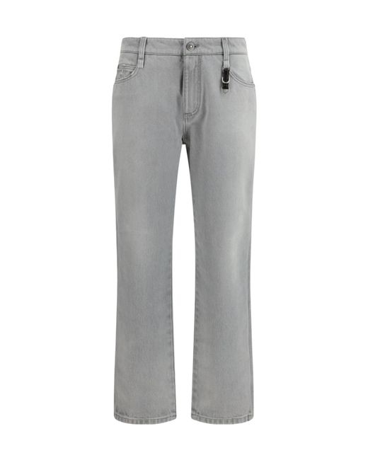 Ermanno Scervino Gray Logo Patch Distressed Pants