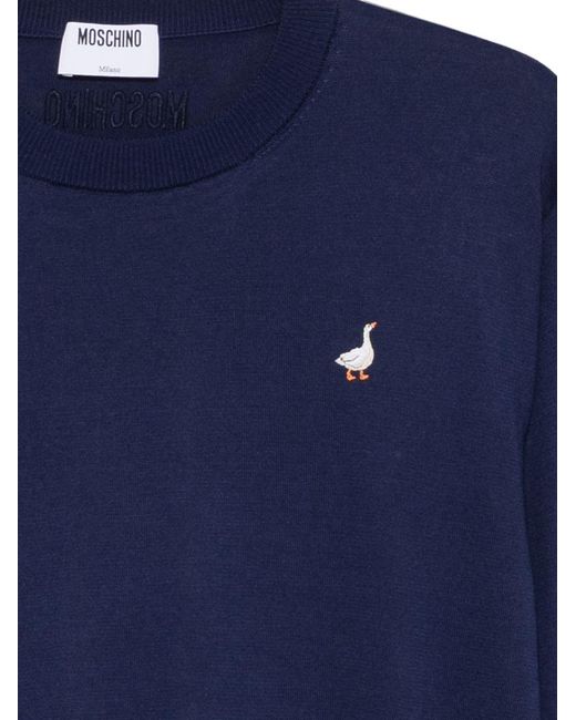 Moschino Blue Long-Sleeve Knit Top for men