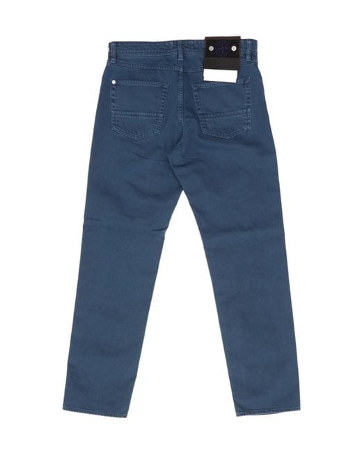 Stone Island Blue Logo Patch Straight-Leg Jeans for men
