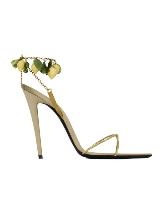 Saint Laurent Metallic Mon Cheri Chain Sandal