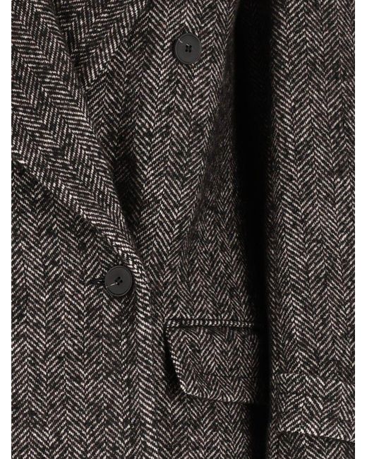 Al Duca D'aosta Gray Double-Breasted Coat