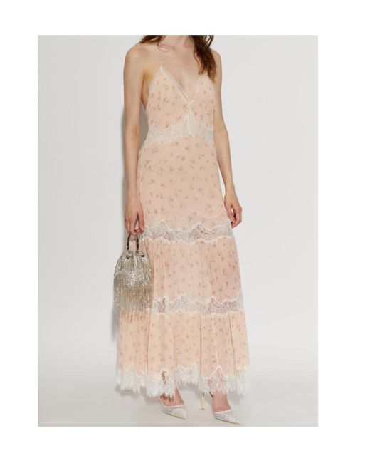 LoveShackFancy White Floral Print Dress