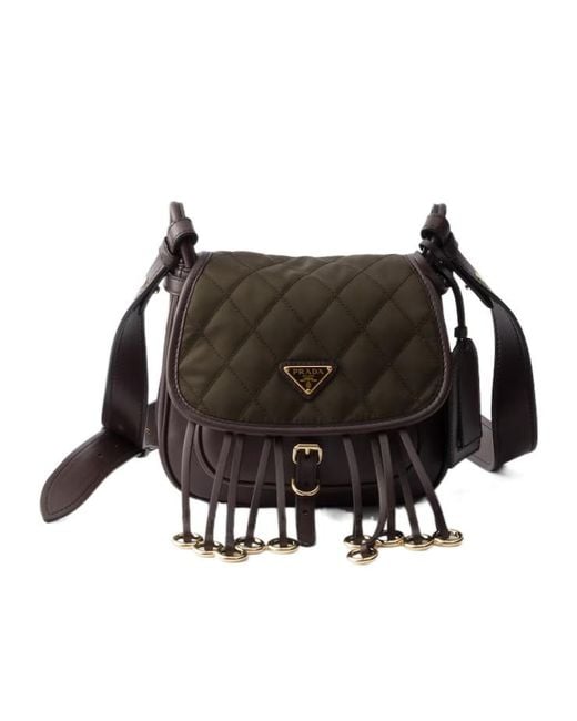 Prada Black Corsaire Re-Nylon And Leather Mini Shoulder Bag
