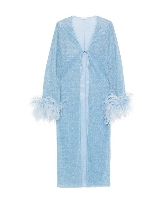 Oseree Blue Tie Detail Dress