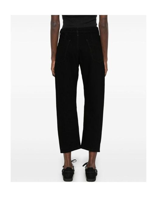 Lemaire Black Twisted Cropped Trousers