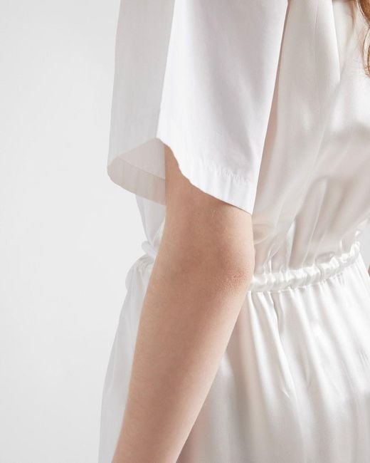 Prada White Drawstring Shirt Dress