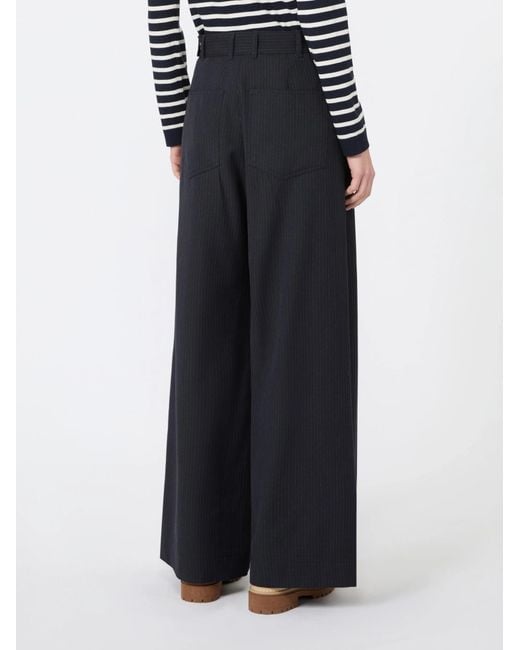 Weekend by Maxmara Black Wool And Cotton Gabardine Trousers