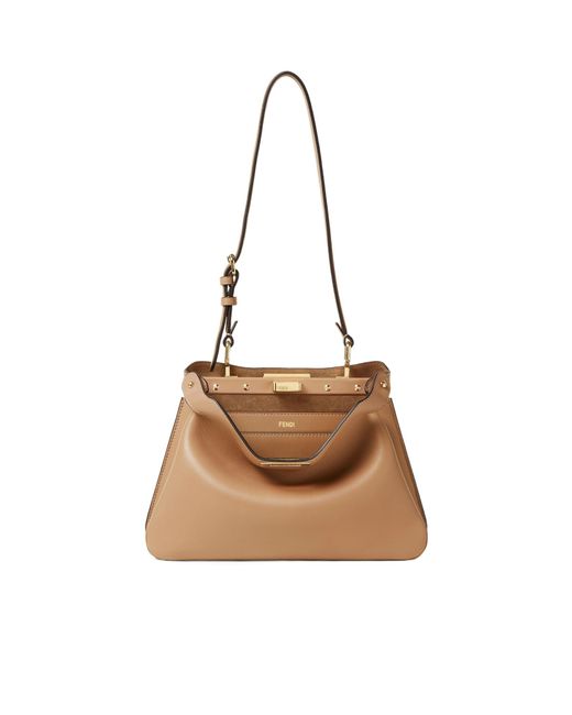 Fendi Metallic Peekaboo Twist-Lock Small Shoulder Bag