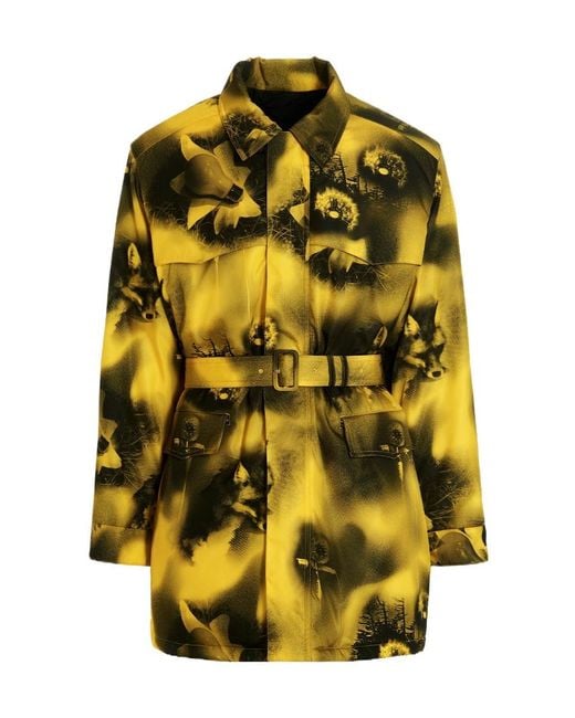 Prada Yellow Re-Nylon Belted Waist Parka for men