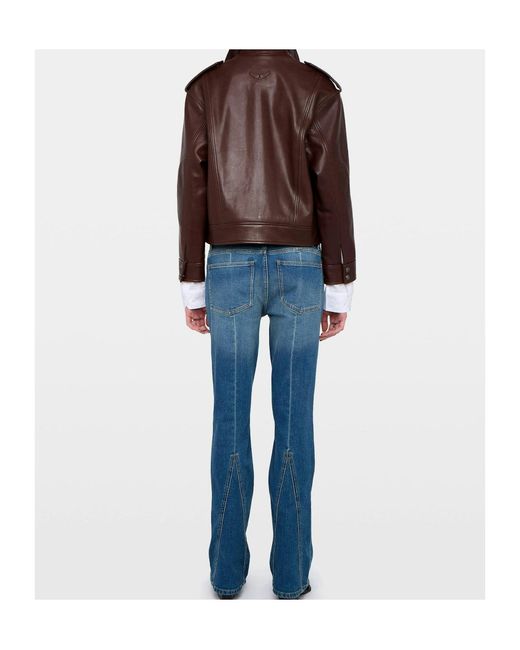 Zadig & Voltaire Brown Kimo Concealed Fastened Jacket