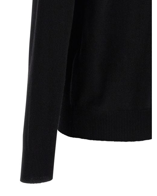 Saint Laurent Black Wool Buttoned Polo Shirt for men