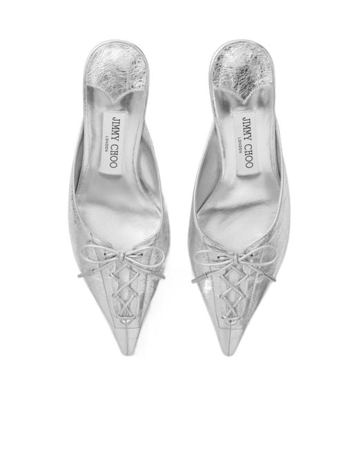 Jimmy Choo White Scarlett Mules