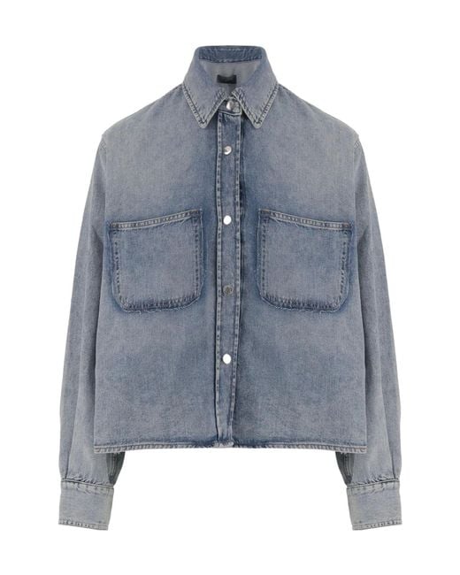 Haikure Blue Boxy Denim Shirt