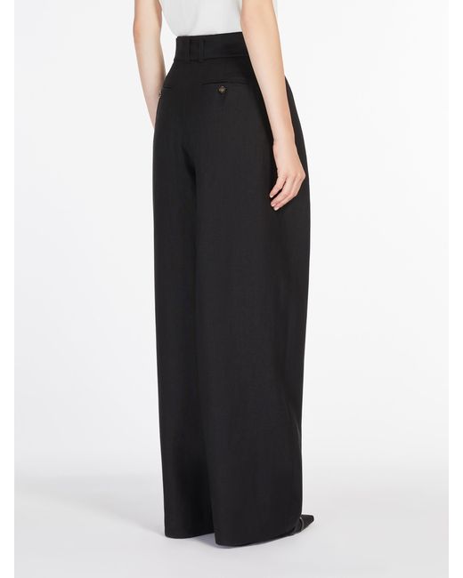 Max Mara Black 'S Jane Belted Wide Leg Pants