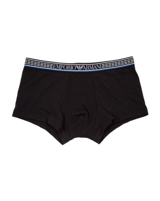 Emporio Armani Black Logo-Print Boxer Briefs for men