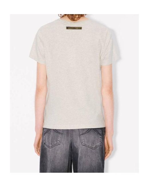 KENZO Gray Elephant-Print Cotton Top