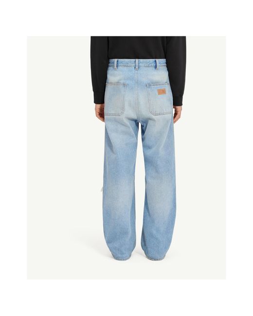 MM6 by Maison Margiela Blue Distressed Straight-Leg Jeans for men