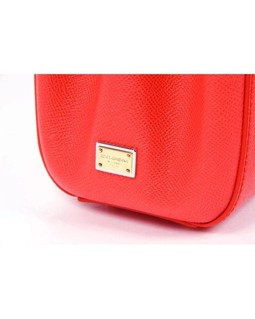 Dolce & Gabbana Red Logo Details Handbag