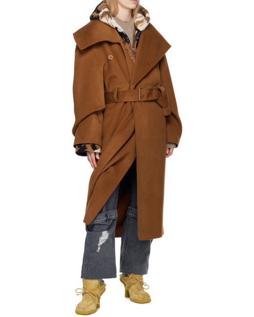J.W. Anderson Brown Jw Anderson Fleece Hooded Jacket