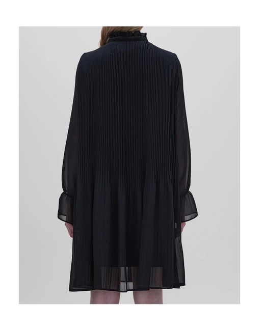 Aspesi Black Georgette Crepe Short Dress