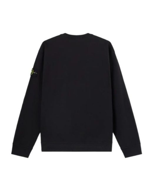 Stone Island Blue Logo Patch Crewneck Sweatshirt for men