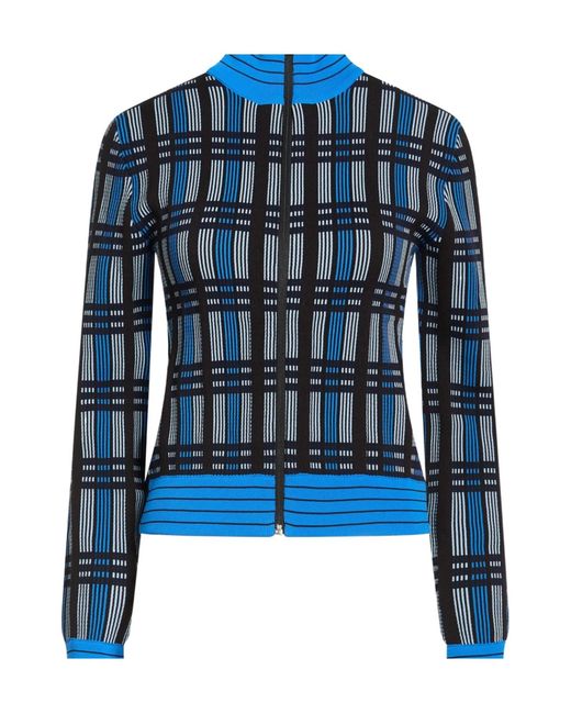 Marni Blue Solid Color Jacquard Long Sleeve Top