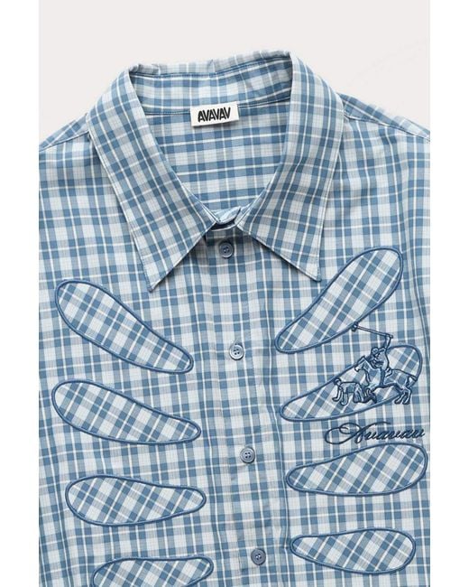AVAVAV Blue Cut-Out Shirt for men