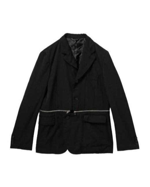 Comme des Garçons Black Zipper Detail Suit Jacket for men