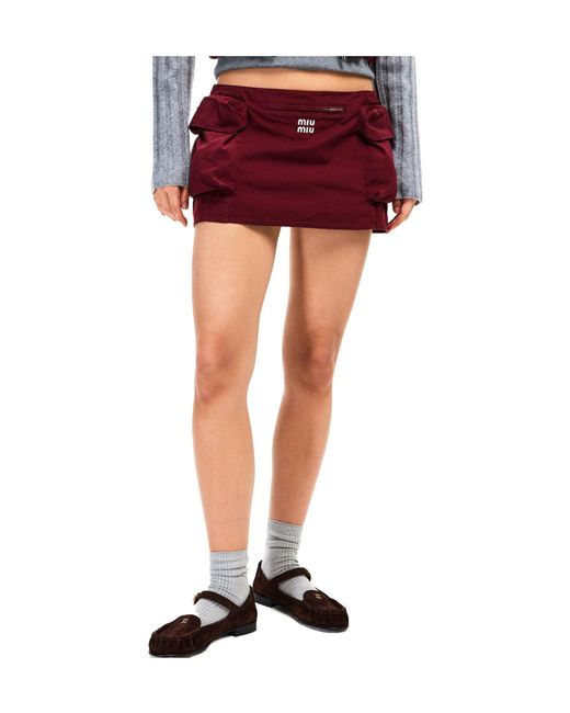 Miu Miu Red Workwear Mini Skirt