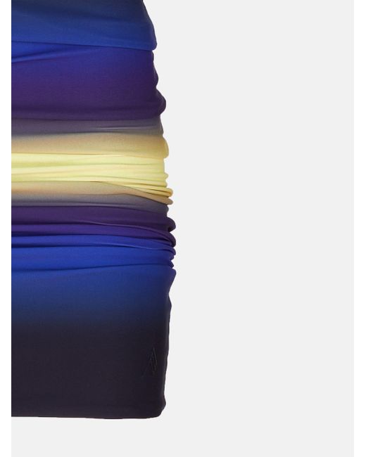 The Attico Blue Gradient-Effect Swim Skirt
