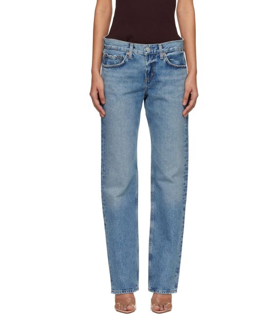 Agolde Blue Downtown Low Rise Jeans
