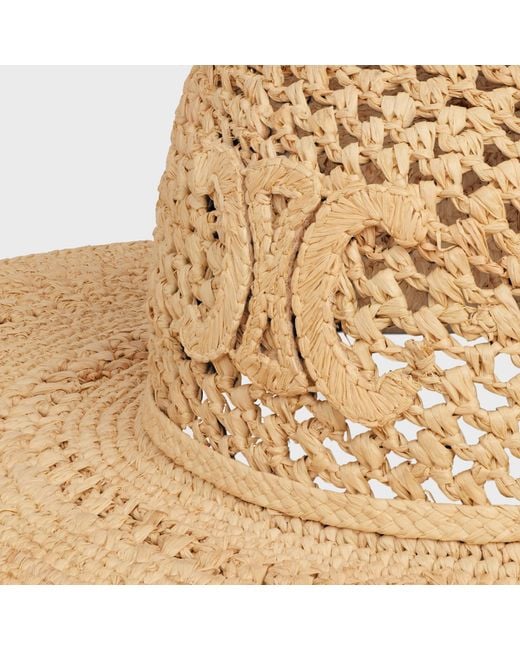 Céline White Triomphe Wide-Brimmed Hat