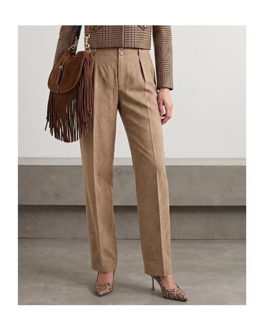 Etro Natural Button-Detail Casual Trousers