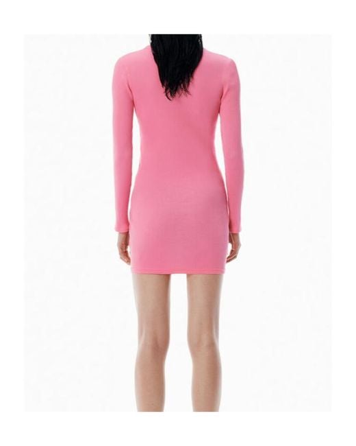 Alexander Wang Pink Long-Sleeve Loungewear Minidress