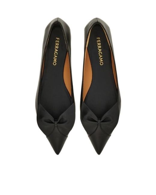 Ferragamo Black Bow Ballet Flat
