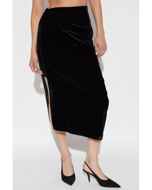 Etro Black Velvet Midi Skirt