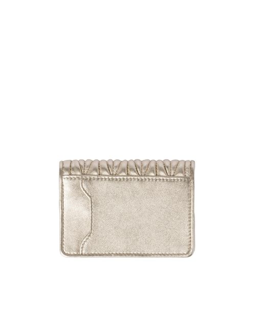 Miu Miu Metallic Logo-Lettering Matelassé Cardholder